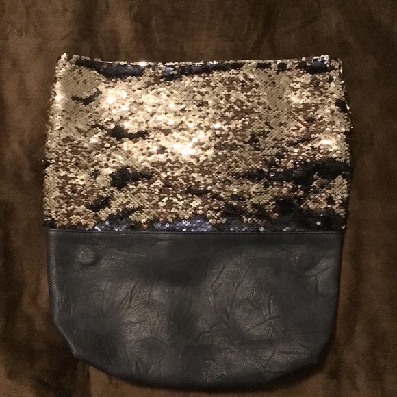 NWT Anthropologie Leather/Sequin Clutch - Picture 9 of 10